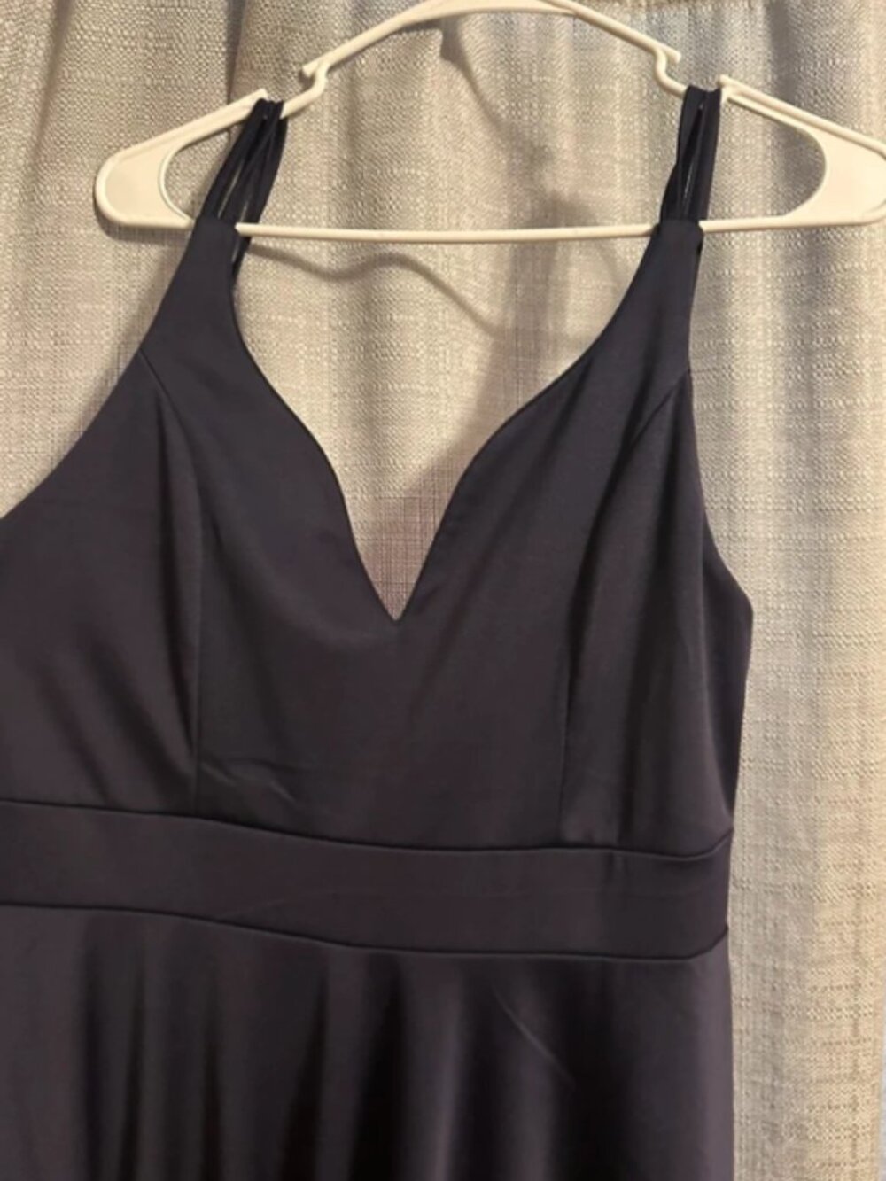 Plus Solid Navy Laser Cut Cami Dress - Picture 3 of 4